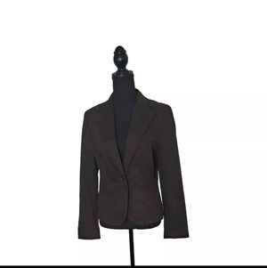 Zara | Dark Brown Knotched Collar Button Fastened Blazer Jacket Size L B27#11